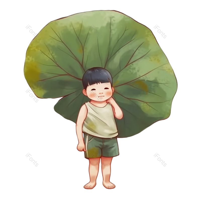 儿童节图片,夏至元素,元素PNG,荷花免抠素材